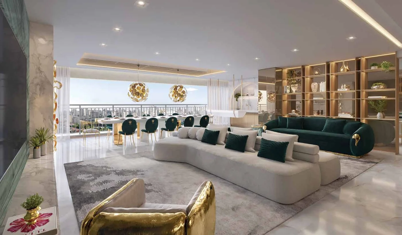 Living decorado de 199 m² — Petra by Boca do Lobo