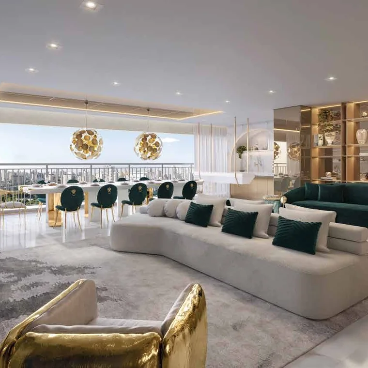 Living decorado de 199 m²